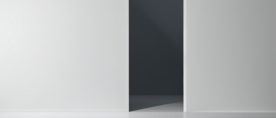 Abstract empty room with white wall background.