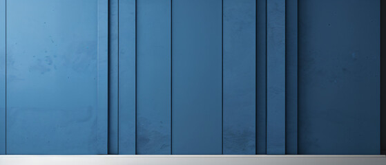 Empty room with abstract blue wall texture background.