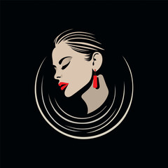 Woman's profile. Beautiful female silhouette. A woman a gitl with make up and hairstyle. Vector