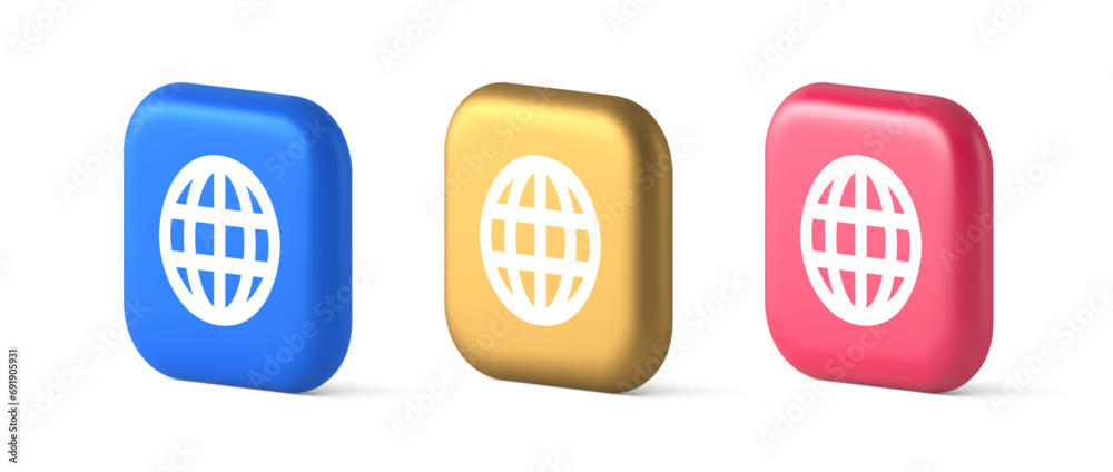Poster internet connection global browsing information button cyberspace data search 3d icon
