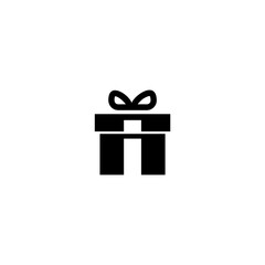  Gift icon. Simple design gift symbol isolated on white background 