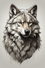 Illustration of a Grey Wolf