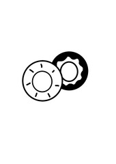 Illustration of a donut on a transparent background.Two donuts. For menu design.