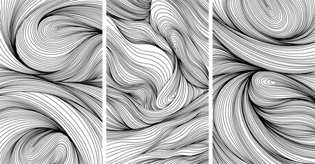 Backdrop cover layout template. Wavy curved line backgrounds collection.