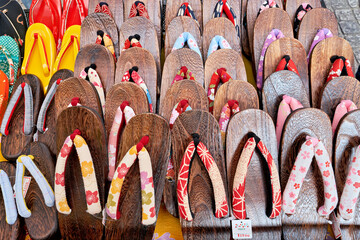 Japan. Kansai. Osaka. Traditional japanese slippers