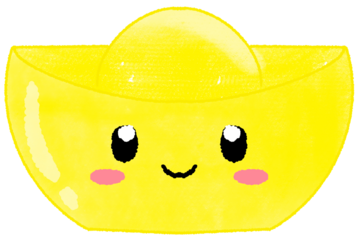 Chinese gold coin cartoon smiley face