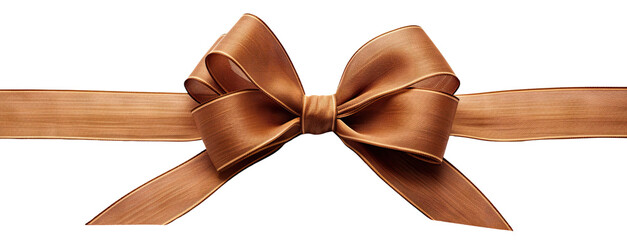 Brown ribbon and bow, cut out