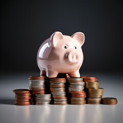 piggy bank with coins