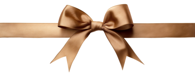 Brown ribbon and bow, cut out