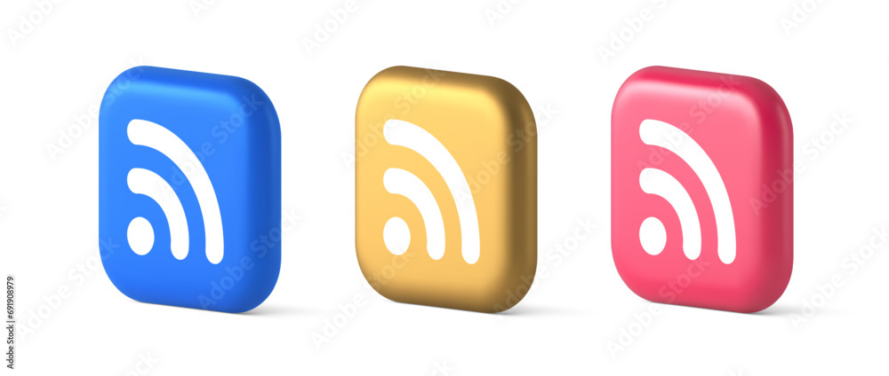 Poster wifi available access button wireless internet connection signal 3d realistic icon
