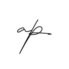 A hand-drawn signature logo design template	