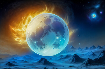 stars nebula abstraction planet satellites