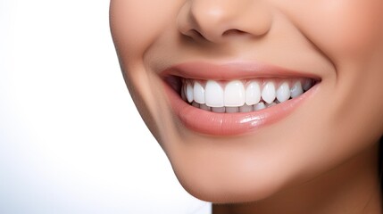 Closeup woman smiling with clean teeth. used for a dental ad.