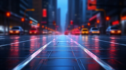 Fototapeta premium traffic at night HD 8K wallpaper Stock Photographic Image 
