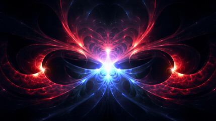 Neon fractal wallpaper in space