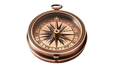 Brass Compass On Isolated Background