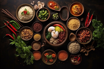 Obraz na płótnie Canvas vegetables and spices