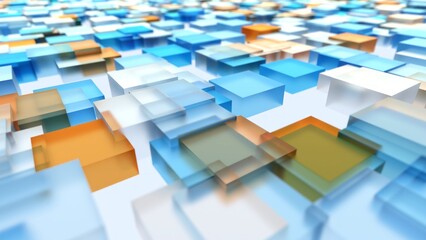 abstract 3d background with opaque squares
