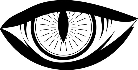 Black eye of dragon outline icon PNG