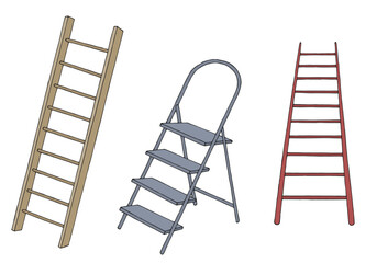 Ladder set graphic color sketch isolated illustration vector