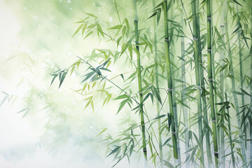 Fototapeta premium watercolor bamboo tree.