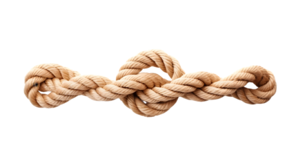 Ship rope knot isolated on white background. Generative AI.
