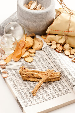 Traditional Chinese herbal medicine therapy with ancient Chinese medical book