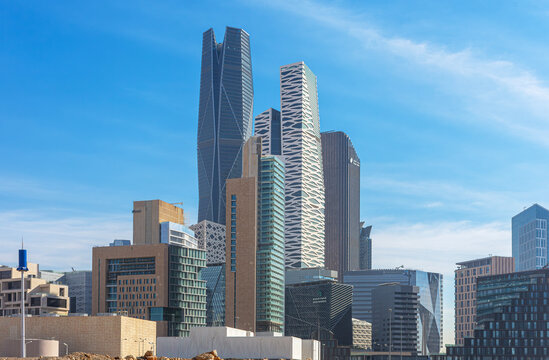 Riyadh, Saudi Arabia, KSA - December 12, 2023 buildings in the new King Abdullah Financial District in Riyadh