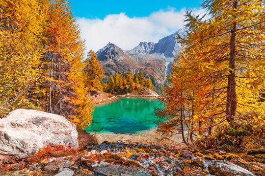 Lac Bleu in Arolla, Switzerland in Val d'Herens.