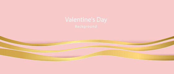 Luxury light pink abstract background combine with golden curve line.Vector illustration modern template design.