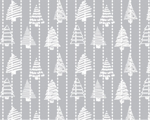 white and grey Christmas tree print