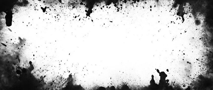 Grunge stencil frame, dirt texture border, cut out