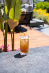 cocktail close up picture. cocktail on the table