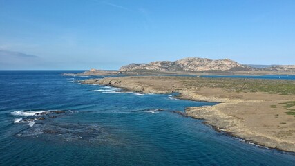 plage de la Pelosa dans le nord de la Sardaigne (Italie)	