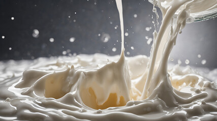 Pouring White Milk Background,a splash of milk,pouring action, creamy, lactose, 