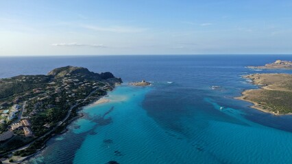 plage de la Pelosa dans le nord de la Sardaigne (Italie)	