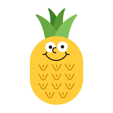 Pineapple cartoon character clipart