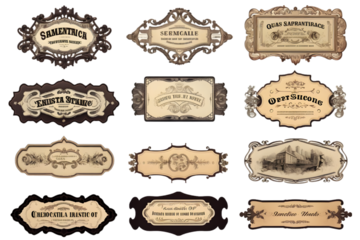 vintage labels. Generative AI.
