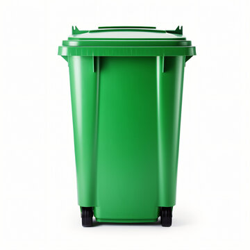Green Recycle Bin Isolated on White Background
