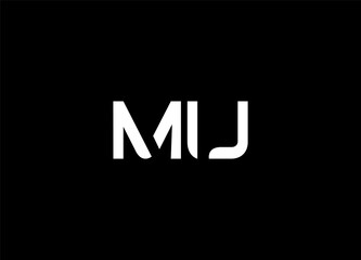Initial Letter mu Logo Design Monogram Creative Modern Sign Symbol Icon
