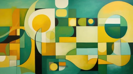 Gordijnen peinture moderne et abstraite avec effets de matières réalisée par une IA © Fox_Dsign