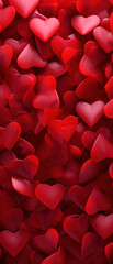 Cluster of red hearts emotive composition, highlighting depth and passion.