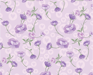 flowers with hearts print