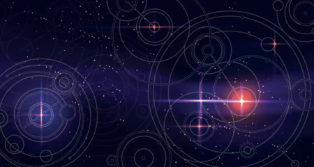 Foto op Canvas Futuristic Tribal background with space and cosmic elements. Good for game UI.  Vector Illustration EPS10 © Oniks Astarit