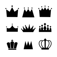 色々な王冠のセット　ベクターイラスト - obrazy, fototapety, plakaty