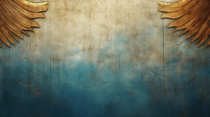 Epic Ancient Odyssey Greek Background Texture - Antique Backdrop in the Colors Blue, Beige and Gold - Amazing Classical Legendary Blue, Beige and Gold Wallpaper created with Generative AI Technology