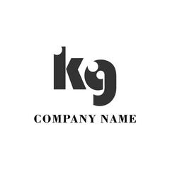 KG Initial logo elegant logotype corporate font idea unity