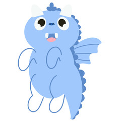 Dragon Happy New Year 2024,blue dragon illustration