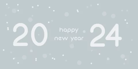 Fotobehang happy new year 2024 with snow © Gabriele
