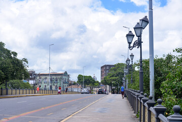 view of the old town, view,  road to the city,  March 6 bridge, Recife, Pernambuco, Brazil,...